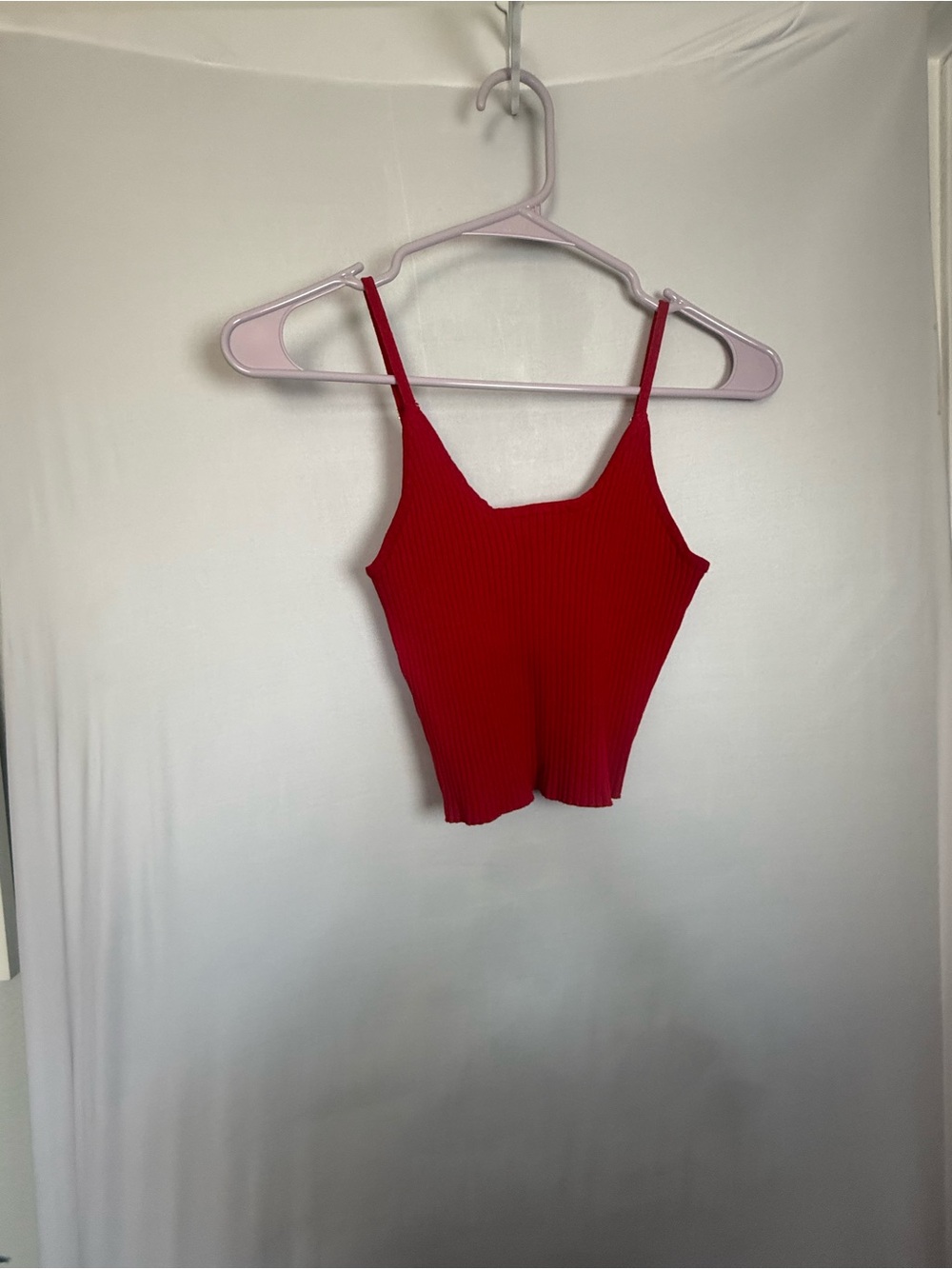 Hera Collection Red Ribbed Spaghetti Strap Cami - Picture 2 of 4
